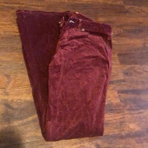 Maroon velvet pants